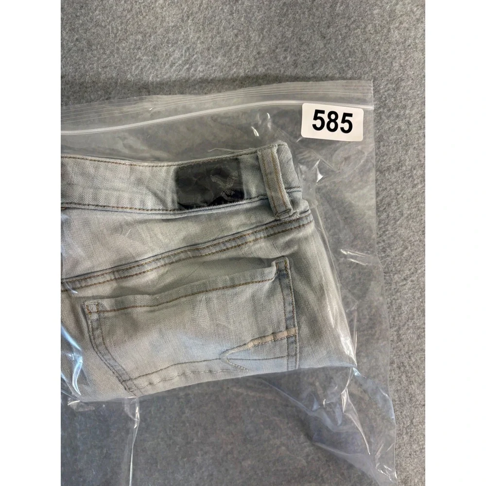 American‎ Eagle Super Stretch Distressed Denim Shorts Light Wash Size 6 Long